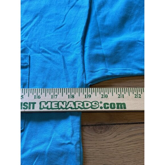 Hang Ten Solid T-Shirt Blue Pocket Logo‎ Retro y2K Vintage Size Medium - Picture 5 of 12